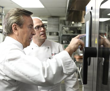 Boulud loves his WelBilt ovens for their versatility; a single unit can do the work of three or four other machines, and can be programmed to a kitchen’s exacting specifications.