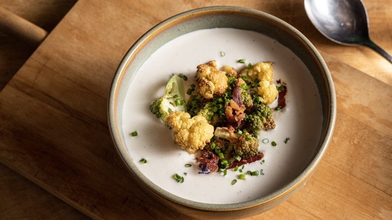 Brown Butter Turns This Cauliflower Soup Into A Bowl Of Fall Goodness Plate